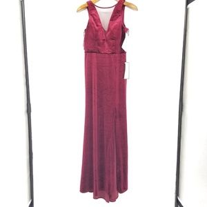 JS Collection 14 Wine V Neck Zip Dress 7BB60
